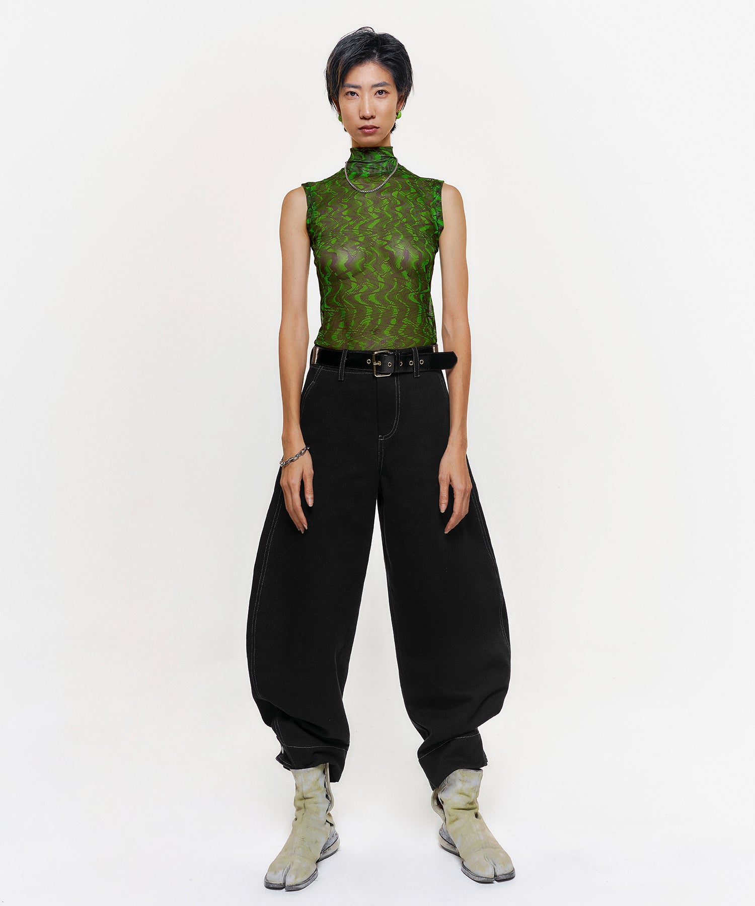 Unisex Sleeveless Psychedelic Mesh Shirt