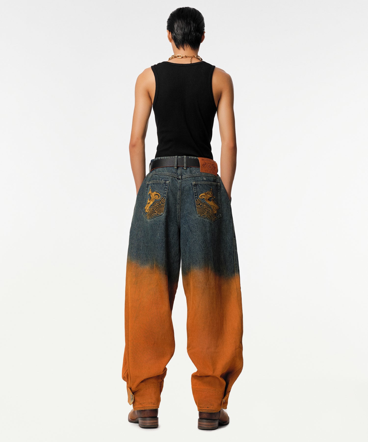 Rusted Ombre Gemyny Horseshoe Jeans