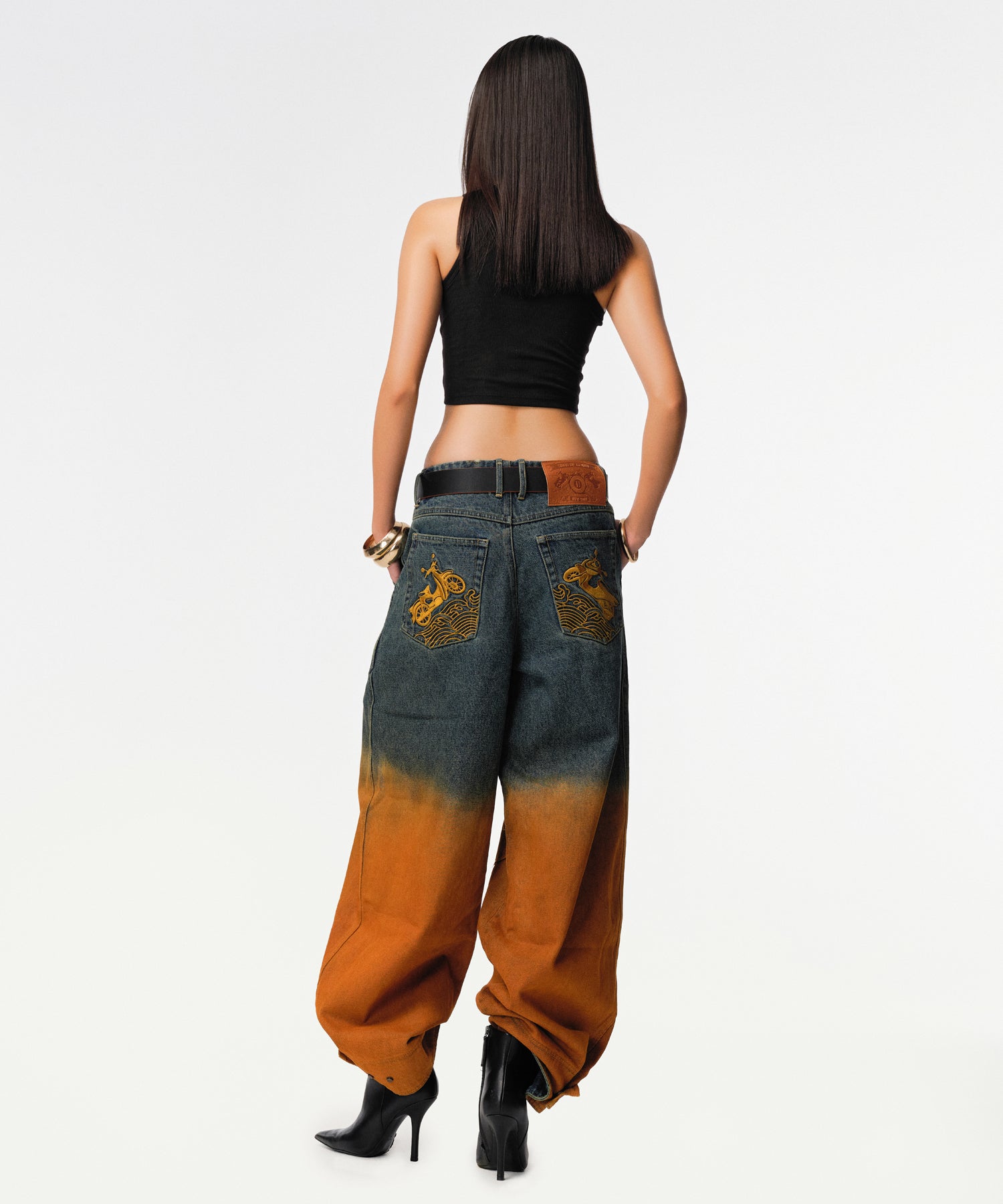 Rusted Ombre Gemyny Horseshoe Jeans